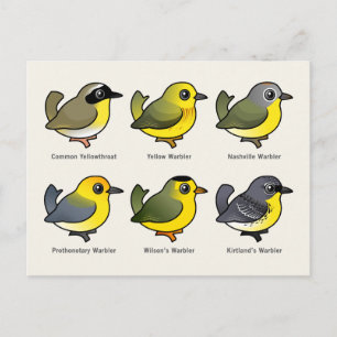 Postal 6 Warblers Birdorables