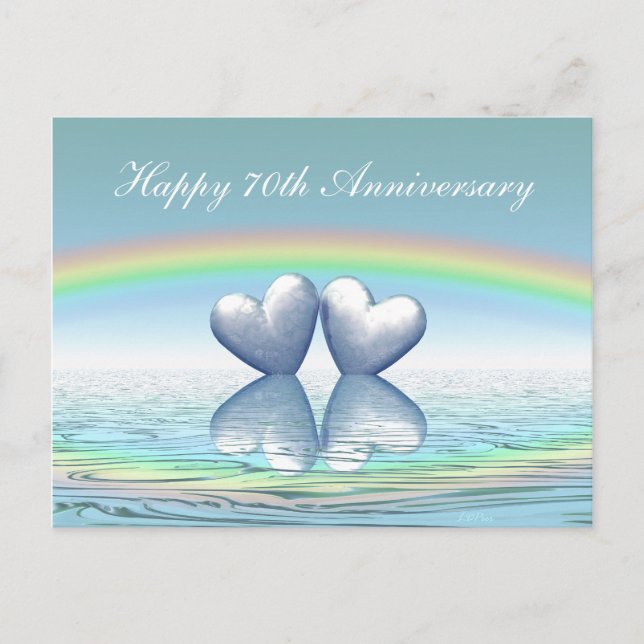 Postal 70º Aniversario Corazones de Platino (Anverso)