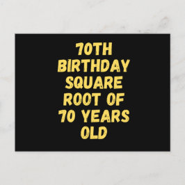 Postal 70.ª raíz cuadrada de cumpleaños de 70 años