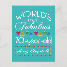 Postal 70.º Cumpleaños Las Gemas Coloridas Más Fabulosas 