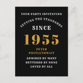 Postal 70 Cumpleaños 1955 Oro Negro