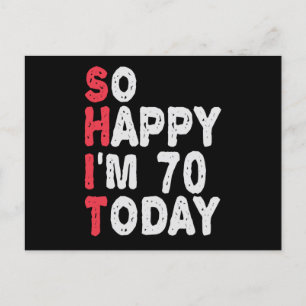 Postal 70 Cumpleaños Tan Feliz Estoy Hoy 70 Regalo Divert