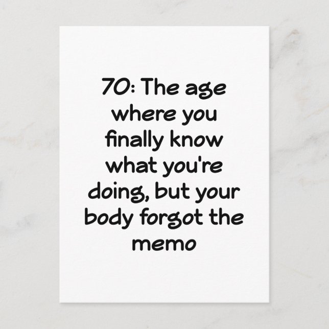 Postal 70 cumpleaños Un homenaje descarado a siete década (Anverso)