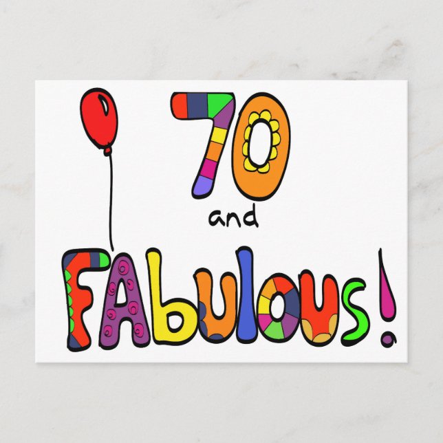 Postal 70 y fabuloso cumpleaños 70 (Anverso)