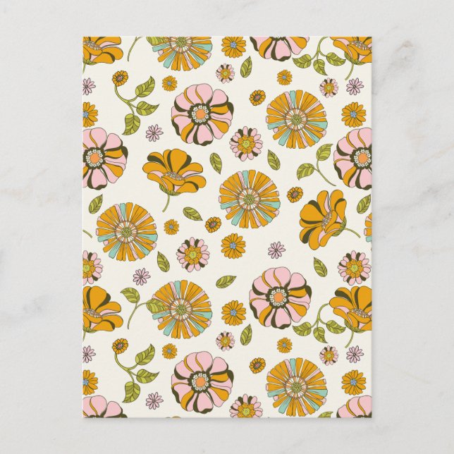 Postal 70's Retro Floral Pattern (Anverso)