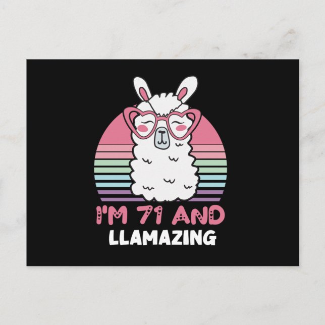 Postal 71.ª Llama de Llamada de Cumpleaños a los 71 años (Anverso)