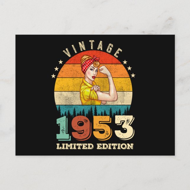 Postal 72 Cumpleaños 1953 Antiguo Cumpleaños 72 Años Muje (Anverso)