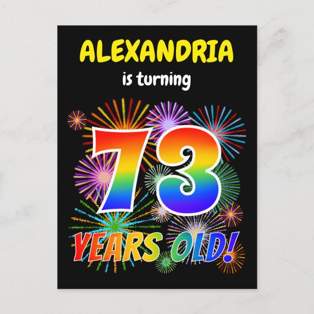 Postal 73 Aniversario - Fuegos artificiales divertidos, a (Anverso)