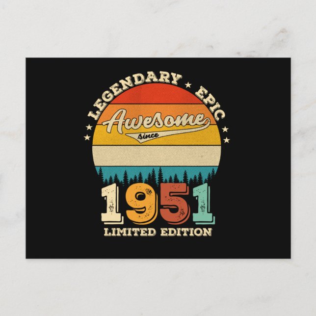 Postal 74 Cumpleaños 1951 Regalo de cumpleaños número 74  (Anverso)