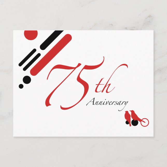 Postal 75º Aniversario (mod aves) (Anverso)