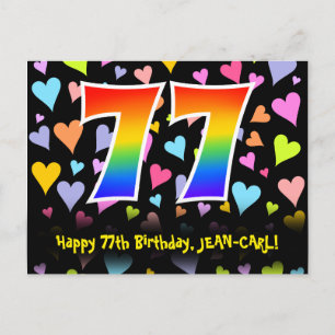 Postal 77 Cumpleaños: Patrón de Corazones Divertidos, Arc