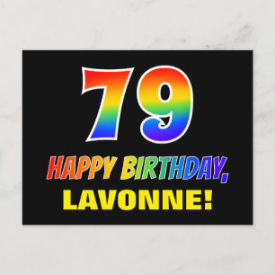 Postal 79º cumpleaños: audaz, divertido, simple, arcoiris