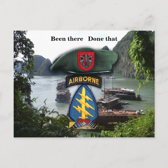 Postal 7.ª guerra de las fuerzas especiales boinas verdes (Anverso)