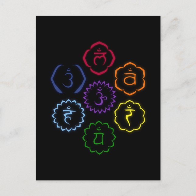 Postal 7 chakras en un círculo (Anverso)