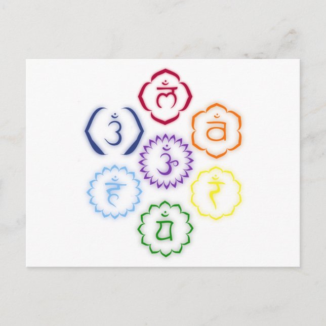 Postal 7 chakras en un círculo (Anverso)
