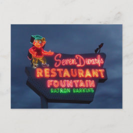 Postal 7 Dwarfs Restaurant En Wheaton Il. Rótulo Retro Ne