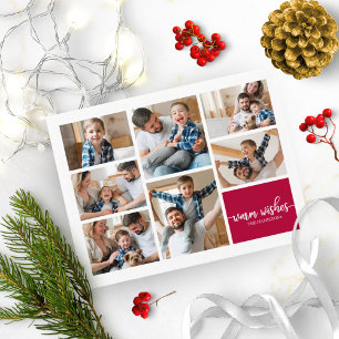 Postal 7 Fotos Deseos Cálidos Collage Moderno Navidad