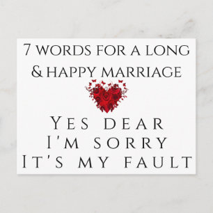Postal 7 Palabras Para Un Largo Matrimonio
