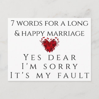 Postal 7 Palabras Para Un Largo Matrimonio