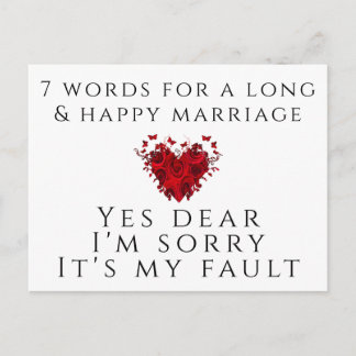 Postal 7 Palabras Para Un Matrimonio Largo