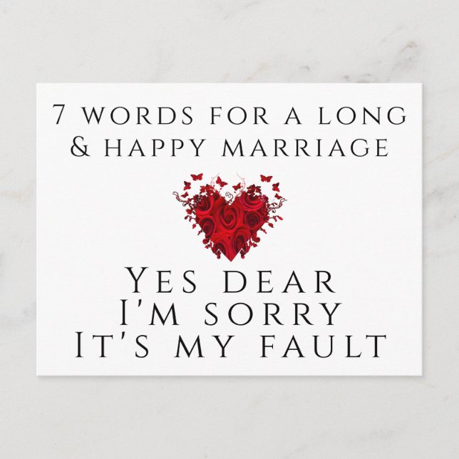 Postal 7 Palabras Para Un Matrimonio Largo (Anverso)