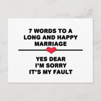 Postal 7 palabras para un matrimonio largo y feliz