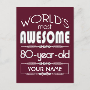 Postal 80.º Nacimiento El Mejor Rojo Oscuro