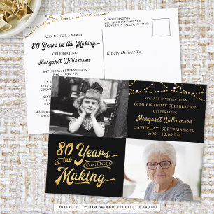 Postal 80 años en la creación de 2 fotos