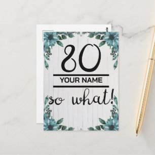 Postal 80 Así que qué - Divertido cumpleaños 80