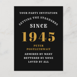 Postal 80 cumpleaños 1945 Oro negro