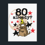 Postal 80 ya es cumpleaños<br><div class="desc">¡Camisetas de cumpleaños 80,  tazas,  botones de cumpleaños,  tarjetas,  pegatinas y más para ayudar a hacer el cumpleaños 80 más divertido! Cuenta con un gato gracioso que lleva un gorra fiesta y un texto que dice "¡Ya está en el 80?"</div>