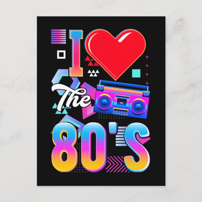 Postal 80s Music Radio Love Eighties Disco (Anverso)