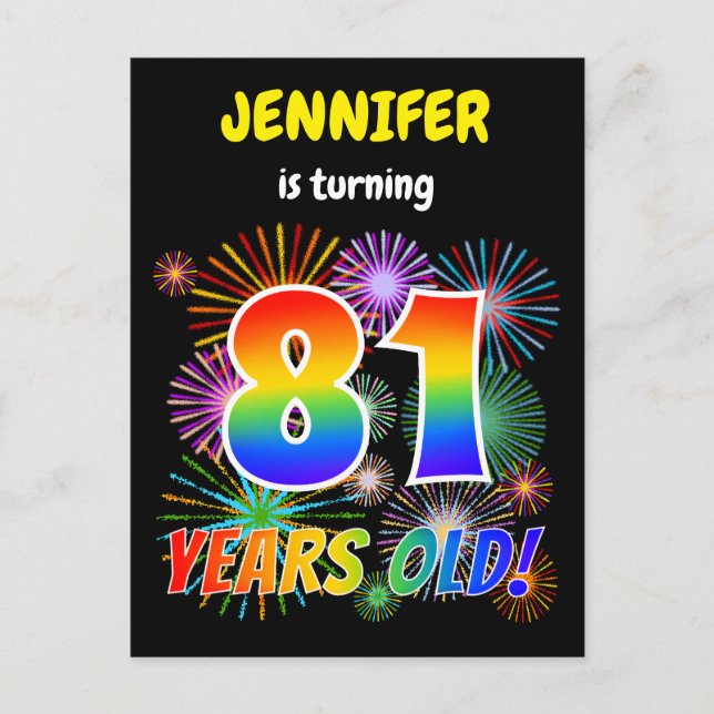 Postal 81 Aniversario - Fuegos artificiales divertidos, l (Anverso)