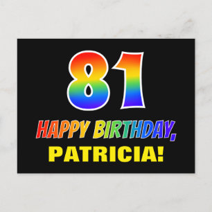 Postal 81° cumpleaños: negrita, diversión, simple, arcoir