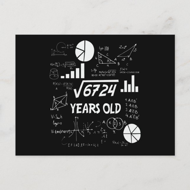 Postal 82 Years Old Bday Math Teacher 82nd Birthday Gift (Anverso)