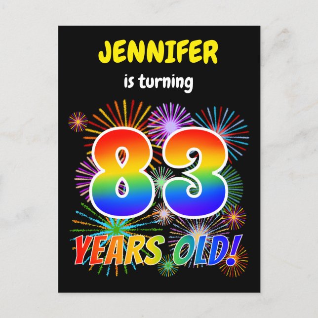 Postal 83 Aniversario - Fuegos artificiales divertidos, l (Anverso)