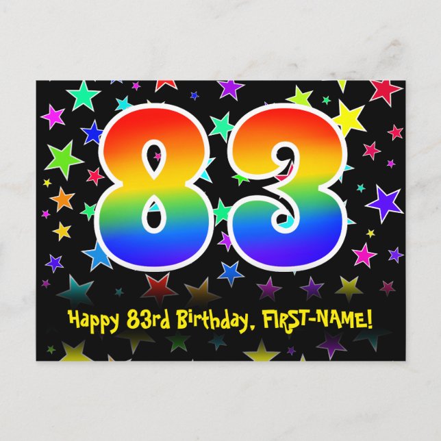 Postal 83 Aniversario: Patrón de las estrellas divertidas (Anverso)