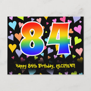 Postal 84 cumpleaños: Patrón de corazones divertidos, Arc
