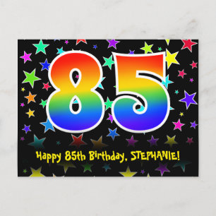Postal 85º cumpleaños: Patrón de estrellas divertidas, ar