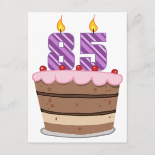 Postal 85 años en el pastel de cumpleaños