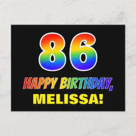 Postal 86º cumpleaños: audaz, divertido, simple, arcoiris