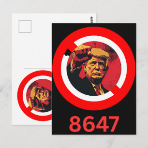 Postal 8647 Anti Trump 86 47 Retro Impugnar 47 Anti-trump