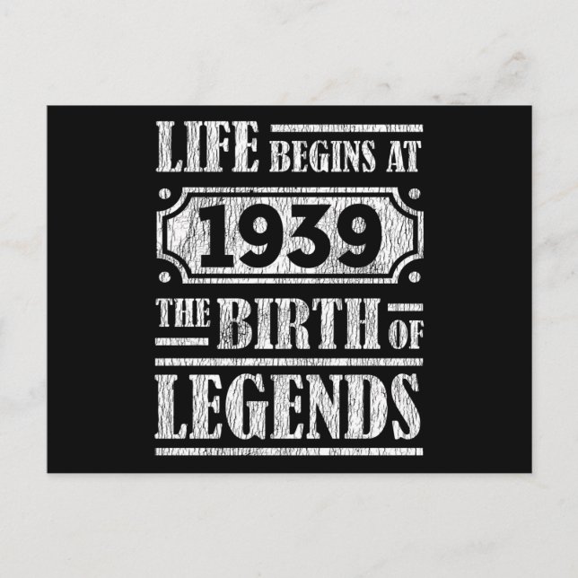 Postal 86 Años De Edad 1939 Nacimiento De La Leyenda 86º  (Anverso)