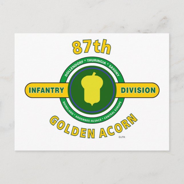 POSTAL 87.ª DIVISIÓN DE INFANTERÍA "ACORN DE ORO" (Anverso)