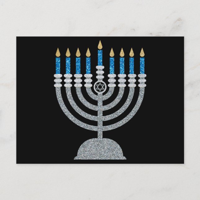 Postal 8.ª noche del Purpurina de Hanukkah (Anverso)
