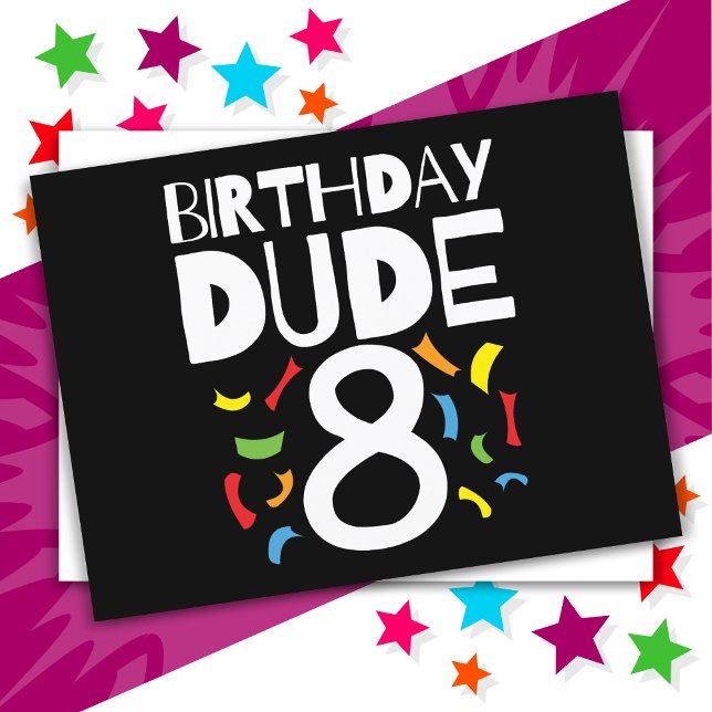 Postal 8 cumpleaños niño de 8 años Fiesta Amigo de cumple (Subido por el creador)