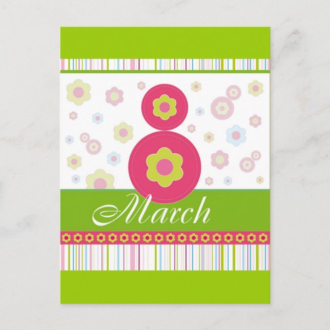 Postal 8 de marzo Día Internacional de la Mujer (Anverso)