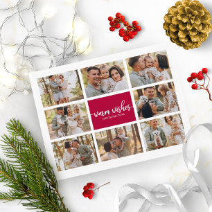 Postal 8 Fotos Deseos Cálidos Collage Moderno Navidad