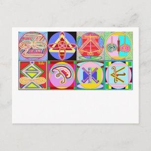 Postal 8 Rótulos PURE Karuna REIKI por Navin Joshi