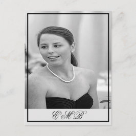 Postal 90.º cumpleaños foto Monograma Elegante cumpleaños